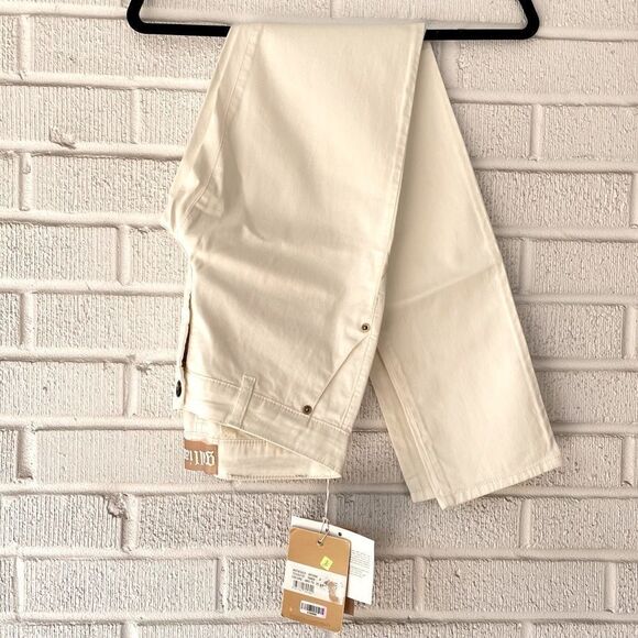 Galliano BNW Jeans Chinos Regular Women In White Slim Fit Mid rise Italy 25x31 - Picture 2 of 10